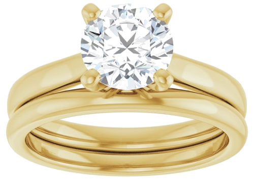 Sužadėtuvių Žiedas 18k yellow gold Round 7mm (8)