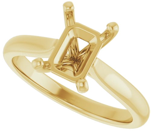 Sužadėtuvių Žiedas 14k yellow gold Emerald 8mm x 6mm (5)