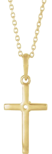 Pakabukas „Cross“ 585 Geltonojo Aukso Round 2mm (3)