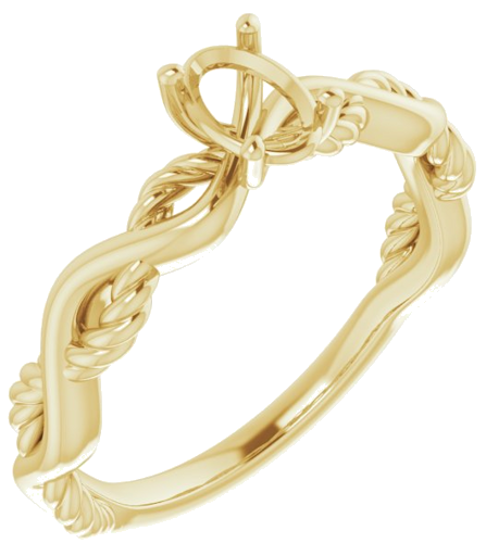 10K Yellow  6x4 mm Oval Solitaire Engagement Ring Mounting (1)