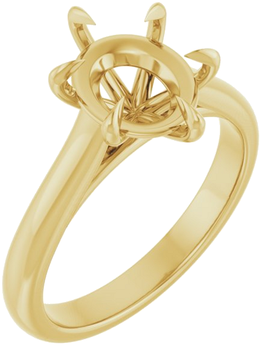 Sužadėtuvių Žiedas „Claw-Prong“ 14k yellow gold Oval 10mm x 8mm (1)