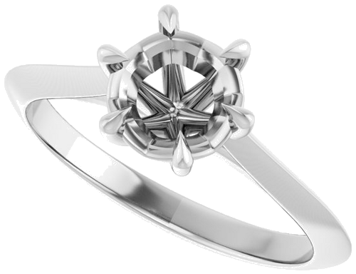 Sužadėtuvių Žiedas „Solitaire“ 585 Baltojo Aukso Round 6.5mm (5)