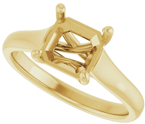 Sužadėtuvių Žiedas „Solitaire“ 18k yellow gold Asscher 7mm (5)