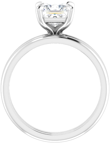 14K White  6x6 mm Square Solitaire Engagement Ring Mounting (7)