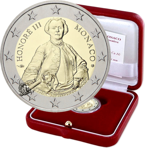 2020 Monakas Princas Honore III 2 eurų BU moneta (2)