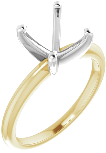 Sužadėtuvių Žiedas „Solitaire“ 585 Baltojo Ir Geltonojo Aukso Round 9mm (1)