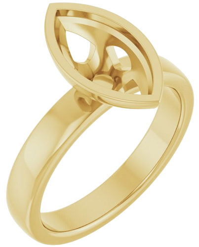 Sužadėtuvių Žiedas „Bezel-Set Solitaire“ 14k yellow gold Marquise 12mm x 6mm (1)