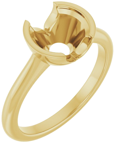 14K Yellow 8 mm Round Solitaire Engagement Ring Mounting (1)
