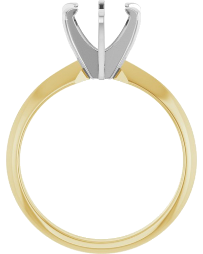 Sužadėtuvių Žiedas „Solitaire“ 585 Baltojo Ir Geltonojo Aukso Round 7.4mm (2)