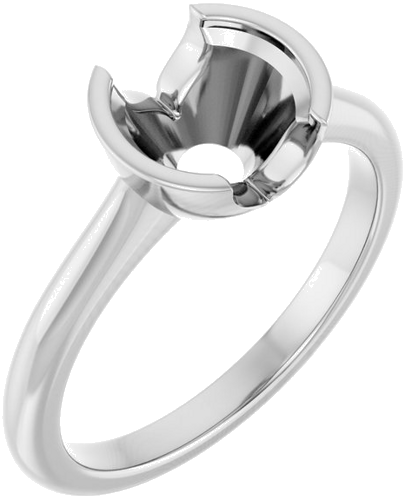 Platinum 7.4 mm Round Solitaire Engagement Ring Mounting (1)