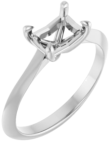 Sužadėtuvių Žiedas „Claw-Prong Solitaire“ 14k white gold Emerald 7mm x 5mm (1)