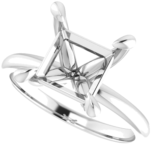 Sužadėtuvių Žiedas „Solitaire“ 585 Baltojo Aukso Square 8mm (5)