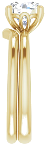 Sužadėtuvių Žiedas „Solitaire“ 585 Geltonojo Aukso Round 7.4mm (9)