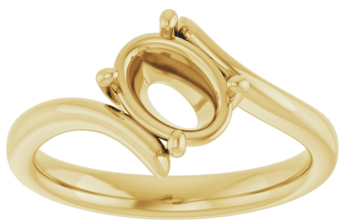 Sužadėtuvių Žiedas „Solitaire Bypass“ 14k yellow gold Oval 8mm x 6mm (3)