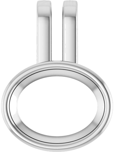 Pakabukas „Bezel-Set Solitaire“ 14k white gold Oval 9mm x 7mm (1)