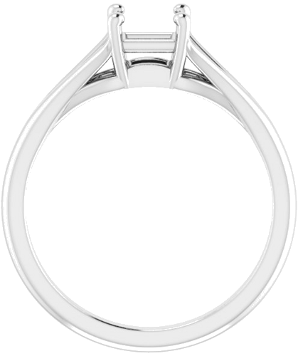 14K White 4.5 mm Square 4-Prong Cathedral Split Shank Engagement Ring Mounting (2)