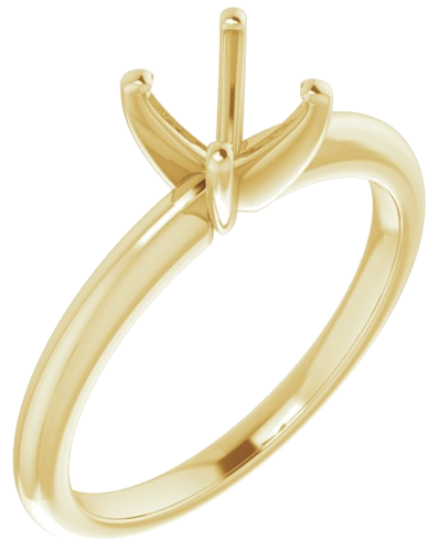 Sužadėtuvių Žiedas „Solitaire“ 585 Geltonojo Aukso Round 6mm (1)