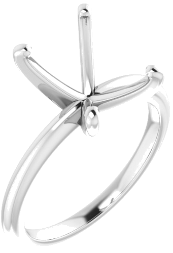 14K White  10x8 mm Emerald Solitaire Engagement Ring Mounting (1)