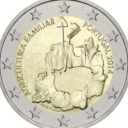 2014 Portugalija Šeimos ūkininkavimo metai 2 eurų moneta (2)