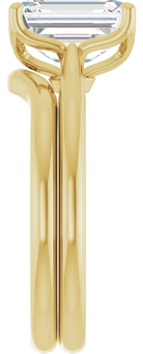 14K Yellow  9x7 mm Emerald Solitaire Engagement Ring Mounting (9)