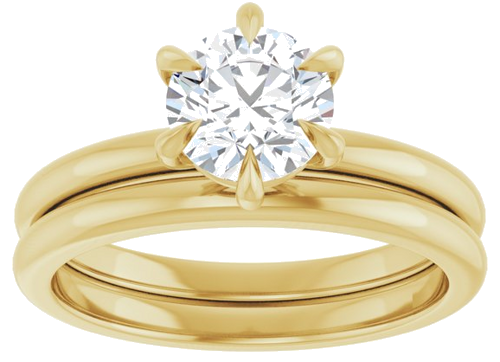 14K Yellow 6.5 mm Round Solitaire Engagement Ring Mounting (8)