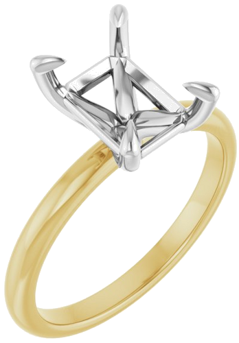 Sužadėtuvių Žiedas „Solitaire“ 18k yellow/white gold Emerald 9mm x 7mm (1)