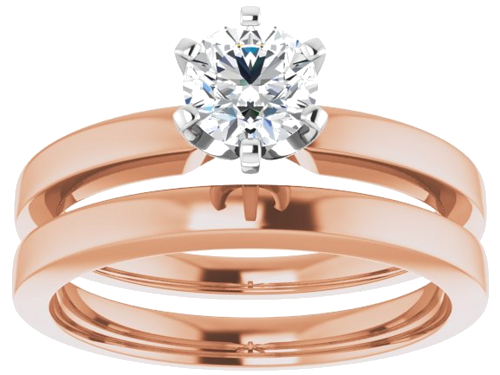 14K Rose White 5.2 mm Round Solitaire Engagement Ring Mounting (8)