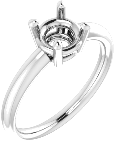 Sužadėtuvių Žiedas „Solitaire“ 585 Baltojo Aukso Round 6.5mm (1)