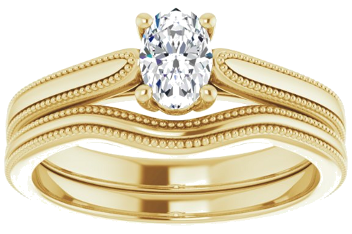 Sužadėtuvių Žiedas „Solitaire“ 10k yellow gold Oval 6mm x 4mm (8)