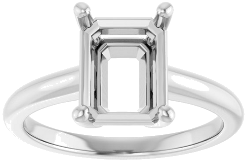 Sužadėtuvių Žiedas „V-End Prong“ 14k white gold Emerald 9mm x 7mm (3)
