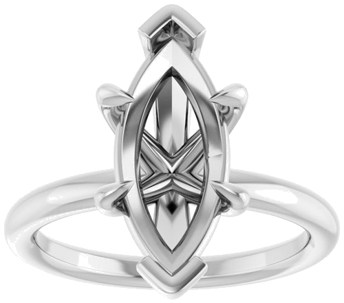 Sužadėtuvių Žiedas „Claw-Prong Solitaire“ 14k white gold Marquise 15mm x 7mm (3)