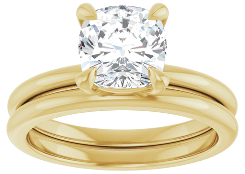 Sužadėtuvių Žiedas „Claw-Prong“ 14k yellow gold Cushion 7mm (8)