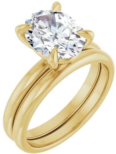 10K Yellow  10x8 mm Oval Solitaire Engagement Ring Mounting (6)