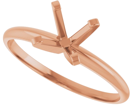 14K Rose 6.5 mm Round Ultra-Lightweight Solitaire Engagement Ring Mounting (5)
