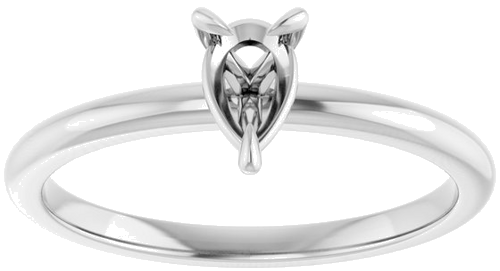 Sužadėtuvių Žiedas „Solitaire“ 14k white gold Pear 6mm x 4mm (3)