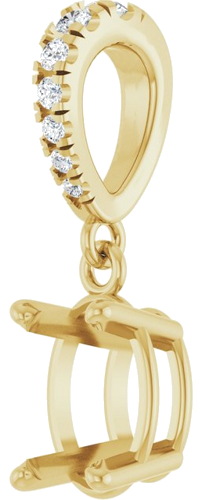 Pakabukas „Accented“ 14k yellow gold Oval 7mm x 5mm (2)