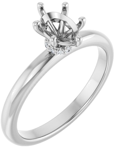 Sužadėtuvių Žiedas „Accented“ 950 Platinos Oval 7mm x 5mm (1)