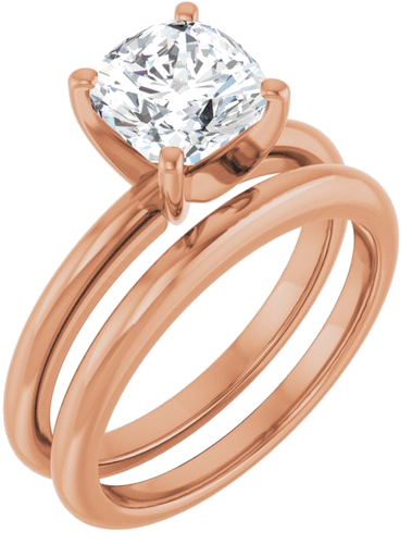 Sužadėtuvių Žiedas 14k rose gold Cushion 7mm (6)