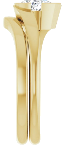 Sužadėtuvių Žiedas „Half-Bezel Solitaire“ 14k yellow gold Pear 6.5mm x 4.5mm (9)