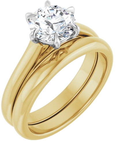 Sužadėtuvių Žiedas „Claw-Prong“ 18k yellow/white gold Round 7mm (6)