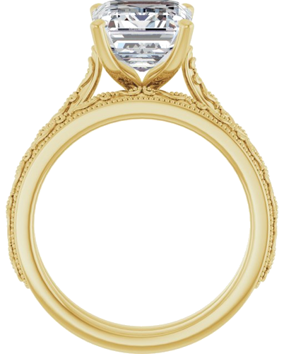 Sužadėtuvių Žiedas „Solitaire Sculptural“ 14k yellow gold Emerald 10mm x 8mm (7)