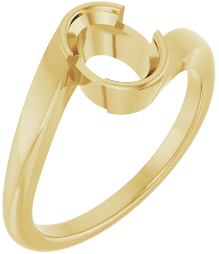 Sužadėtuvių Žiedas „Half-Bezel Solitaire“ 18k yellow gold Oval 7.5mm x 5.5mm (1)