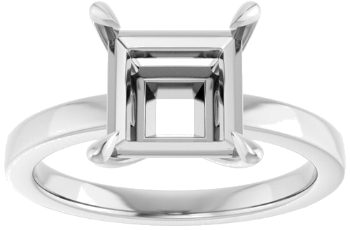 Sužadėtuvių Žiedas „Claw-Prong Solitaire“ 14k white gold Square 7.5mm (3)