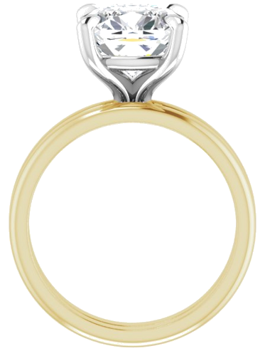 Sužadėtuvių Žiedas „Solitaire“ 14k yellow/white gold Cushion 9mm (7)