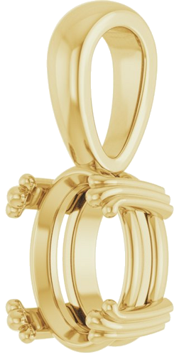 Pakabukas „Decorative Prong Solitaire“ 14k yellow gold Oval 9mm x 7mm (2)