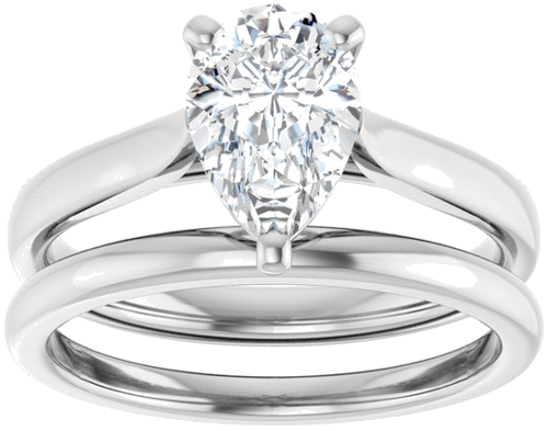 14K White 9x6 mm Pear Engagement Ring Mounting (9)