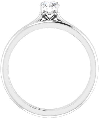 14K White  4.4 mm Round Solitaire Engagement Ring Mounting (7)