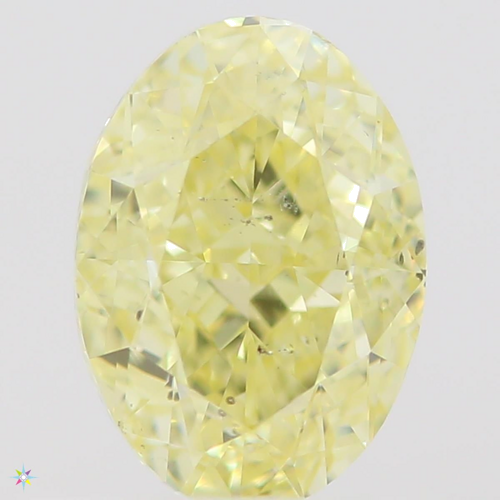0.62 carat Fancy Intense  Yellow-SI1 Natūralus Oval Deimantas (1)
