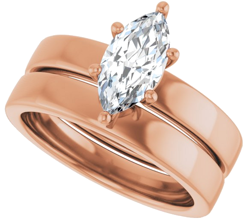 10K Rose 10x5 mm Marquise Solitaire Engagement Ring Mounting (10)