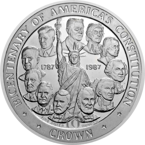 10 oz 200th Anniversary of the U.S. Constitution 1987 Maine Island Silver Coin (1)